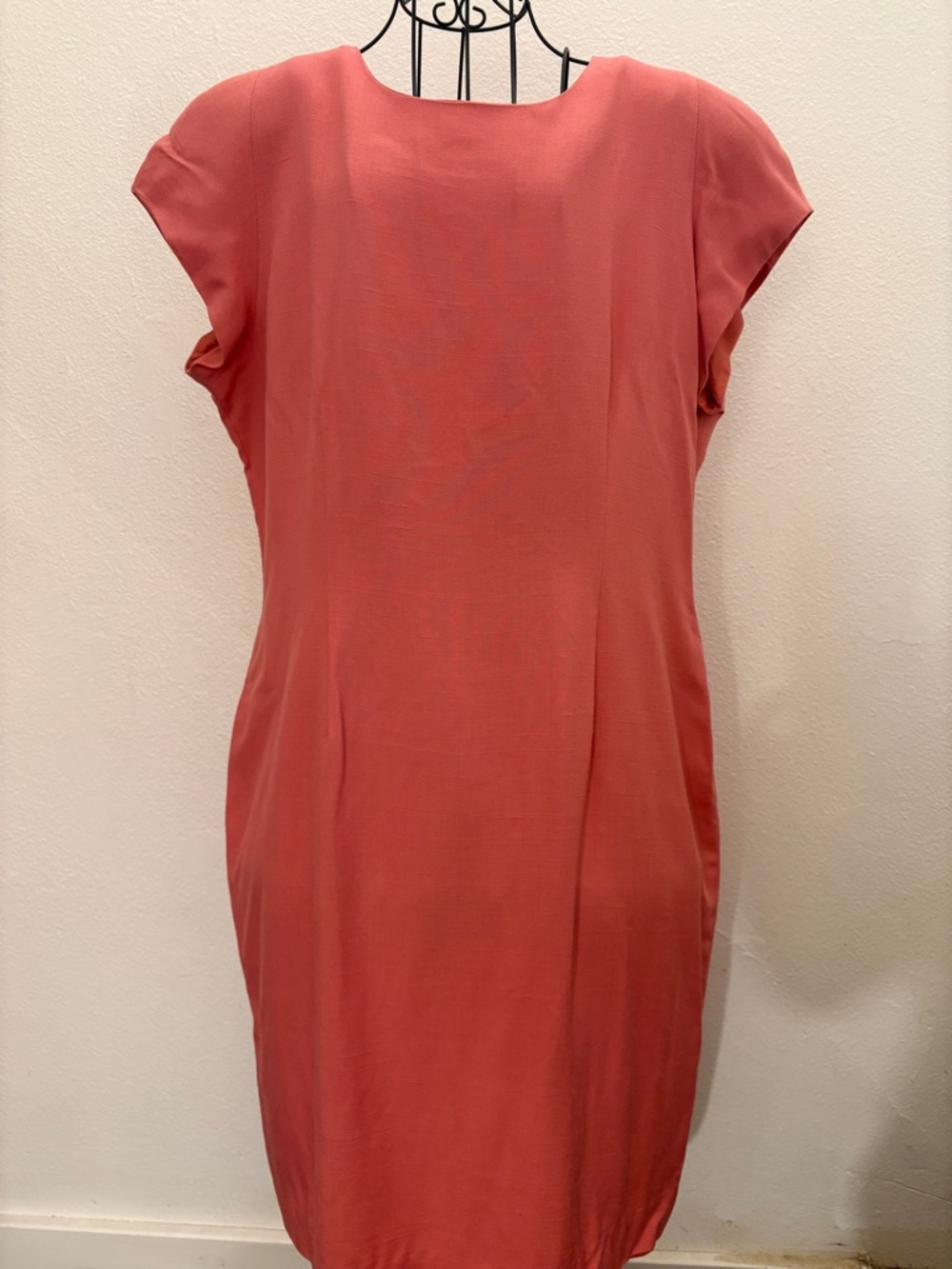 Vintage Jones Of New York Women's Pink Fitted Dress Size 14 Round Neck Lined USA
